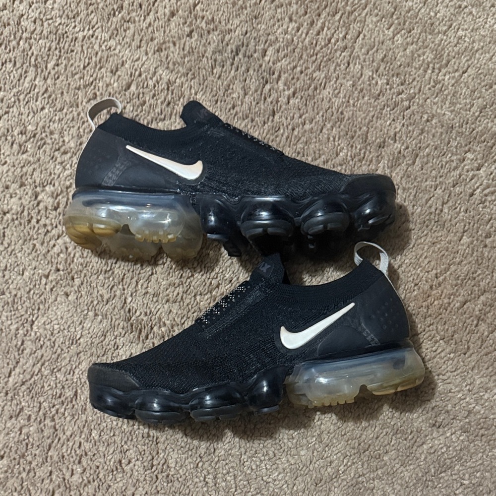 Nike Black and Cream VaporMax Sneakers